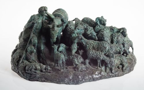 ELENA PILAR, ELENA PILAR Cadiz (1971) "Shepherd with sheep"