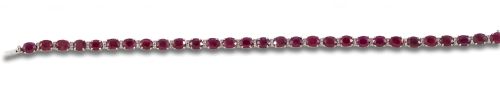 RIVIERE BRACELET WITH DIAMOND AND RUBIES, IN WHITE GOLD