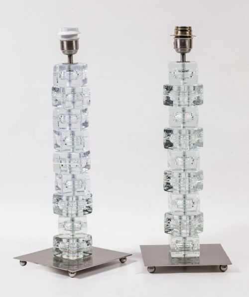 Pair of Murano glass table lamps, 20th century