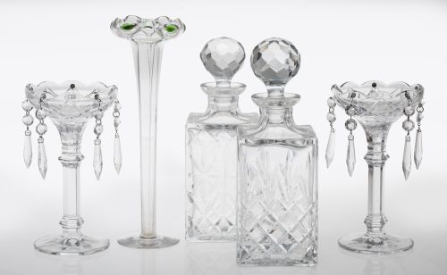 Lote de piezas de cristal, diferentes manufacturas, S.XX