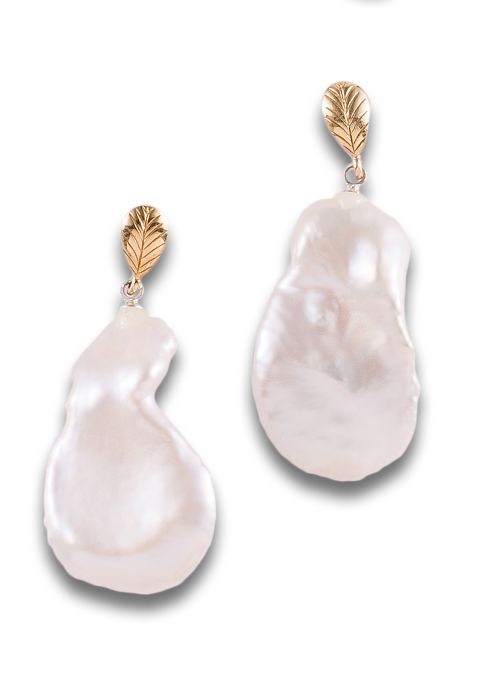 PENDIENTES EN PLATA CON PERLAS KESHI