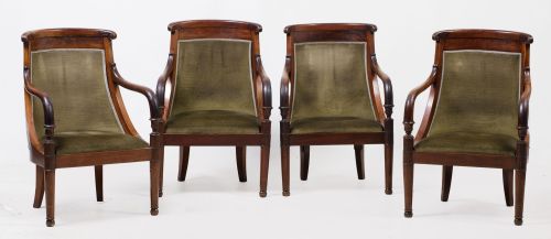Four Empire style armchairs, France, 19th century