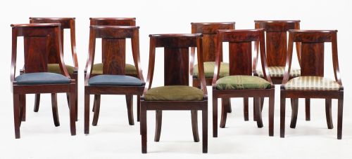 Nine Empire style chairs, France, 19th century - 20th centu