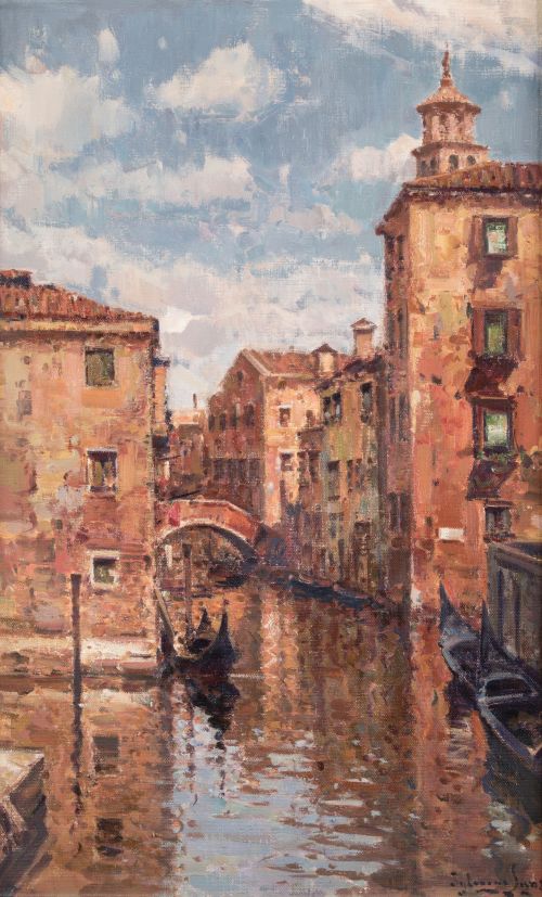 ANTONIO IGLESIAS SANZ, "Ocres y rojos (Venecia)", 1992, Óle