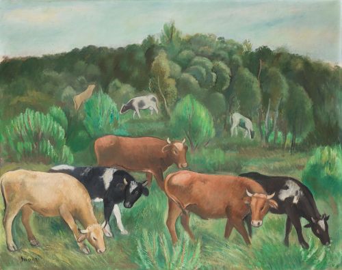 JOAQUIN SUNYER, JOAQUIN SUNYER Sitges (1875) / (1956) "Cows
