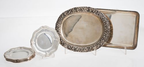 Bandejita oval en plata punzonada ley 800