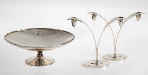 Pareja de candelabros de plata contrastada, ley 925, España