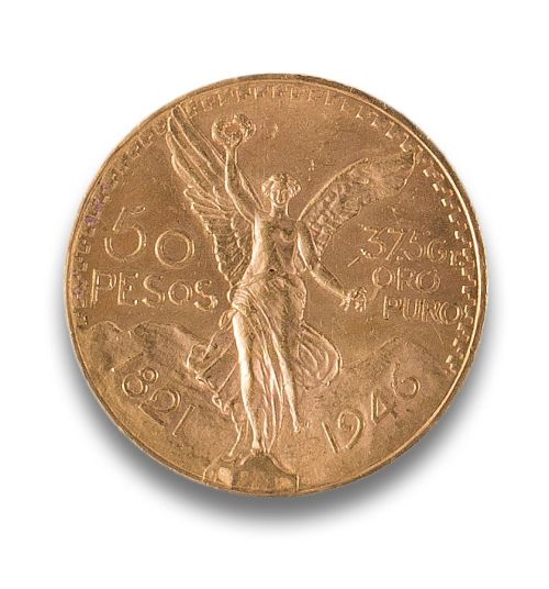 MONEDA EN ORO DE 50 PESOS MEXICANOS