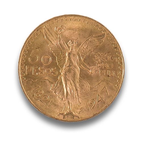MONEDA EN ORO DE 50 PESOS MEXICANOS