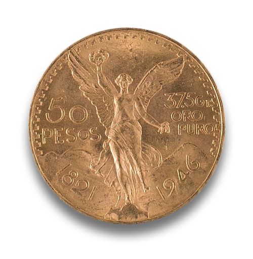 MONEDA EN ORO DE 50 PESOS MEXICANOS