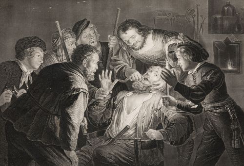 GERRIT HONTHORST (GERARDO DELLA NOTTE), "El sacamuelas", c.