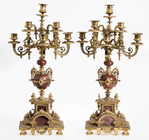Pareja de candelabros de estilo Napoleón III, S. XX