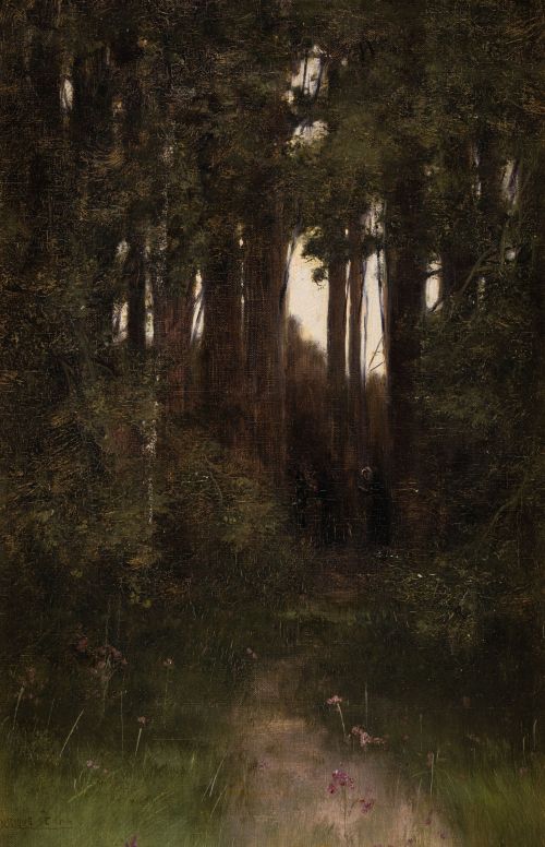 ENRIQUE SERRA Y AUQUE, "Bosque con figuras en la oscuridad"