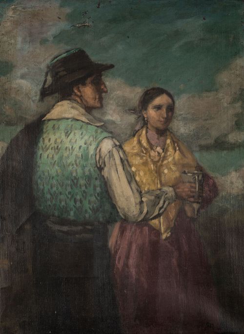 MANUEL LOSADA Y PÉREZ DE NENIN, "Pareja con trajes populare