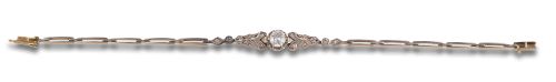 PULSERA DE PEDIDA ANTIGUA DE DIAMANTES, EN ORO AMARILLO Y P
