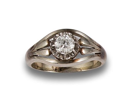 SORTIJA SOLITARIO DE DIAMANTE, EN ORO BLANCO