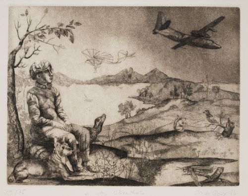 MONIQUE DE ROUX, "A otto L&#39;lienthal", 1982, Grabado