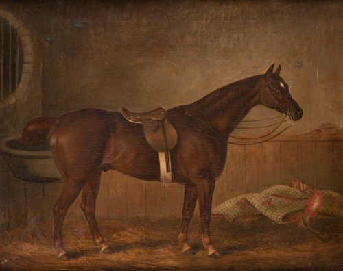 EDWARD  TOLLEY, "Caballo", 1888, Óleo sobre lienzo.