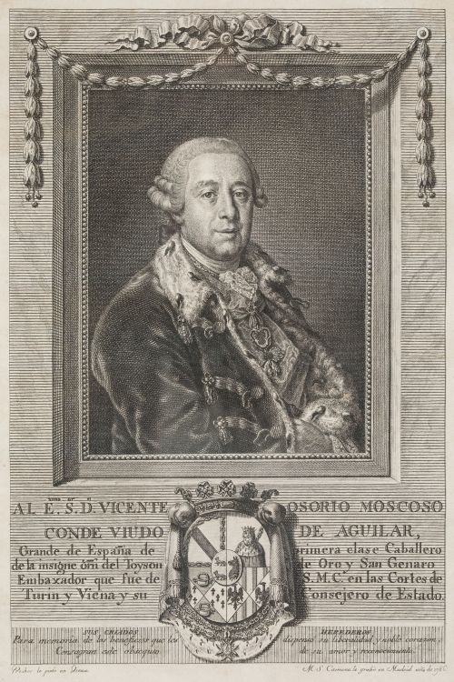 MANUEL  SALVADOR CARMONA, "Vicente Osorio Moscoso", Grabado