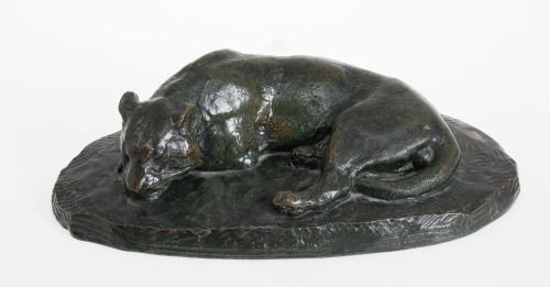 ANTOINE LOUIS BARYE, "Jaguar dormido"