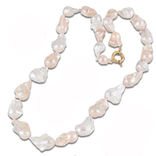 KESHI PEARL NECKLACE, SILVER CLASP