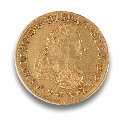 8 ESCUDOS DE 1743 EN ORO AMARILLO 