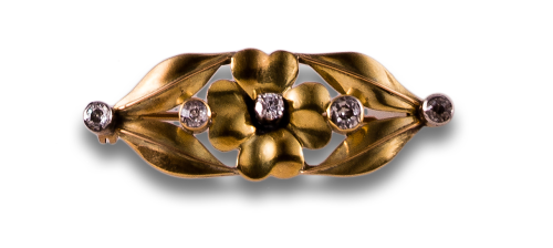 BROCHE EN ORO Y DIAMANTES
