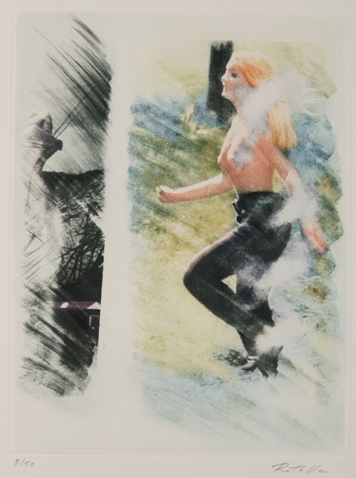 MIMMO ROTELLA, "Sin título", Litografía sobre papel