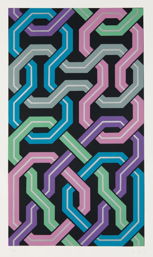 EUSEBIO SEMPERE, "Entrelazos", 1977, Serigrafía sobre papel