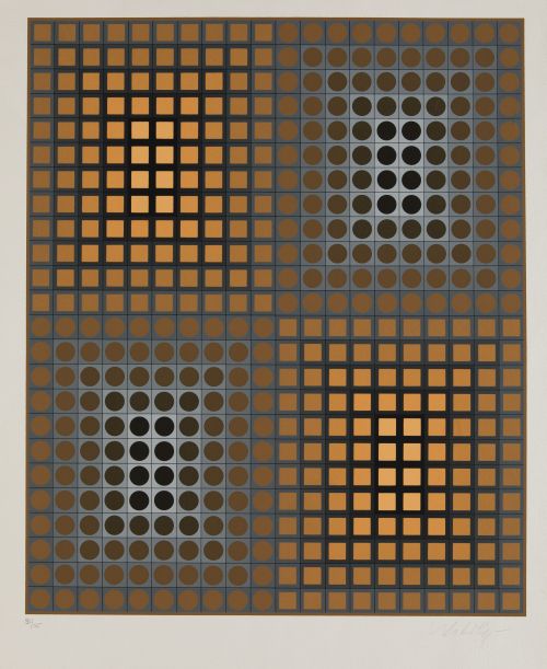 VICTOR VASARELY, "Jerusalem", 1980 , Serigrafía sobre p