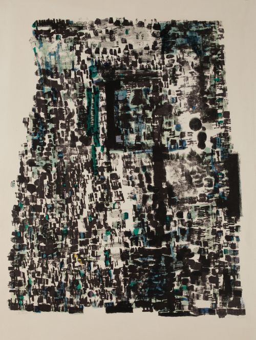 MARIA ELENA VIEIRA DA SILVA, "Composición", Litografía sobr