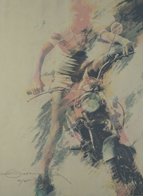 FERNANDO ZÓBEL DE AYALA, "Ciclista II", 1977, Litografía of