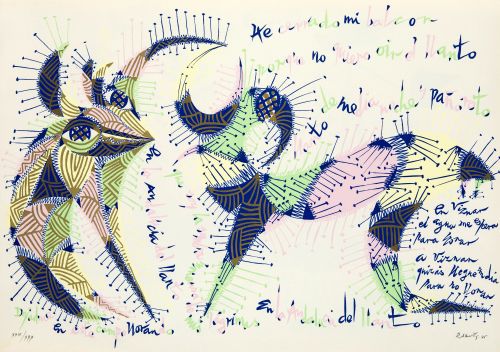 RAFAEL  ALBERTI , "Sin título", 1975, Serigrafía sobre pa