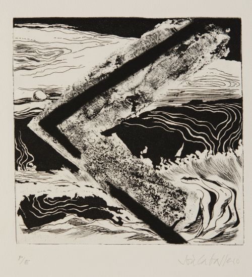 JOSÉ CABALLERO, "Sin título", Aguatinta sobre papel