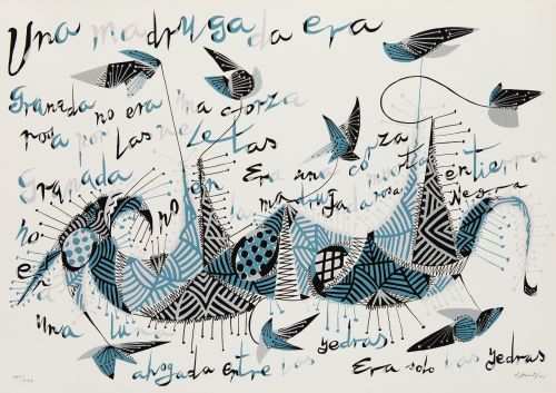 RAFAEL  ALBERTI , "Sin título", 1975, Serigrafía sobre pa