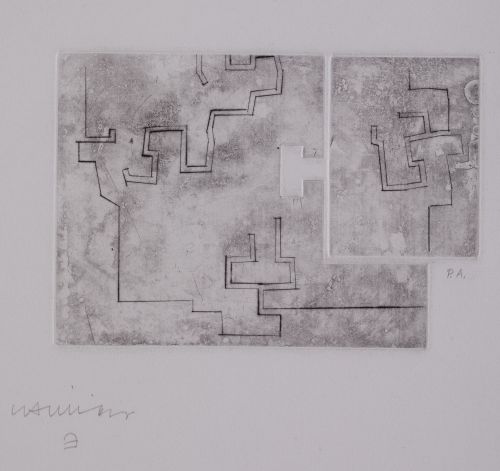 EDUARDO CHILLIDA, "Enda III", 1976, Puntaseca sobre papel