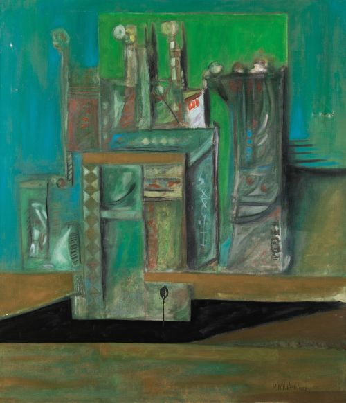 MARCO MILIANI, "Puerta nocturna", 1982, Óleo sobre lienzo