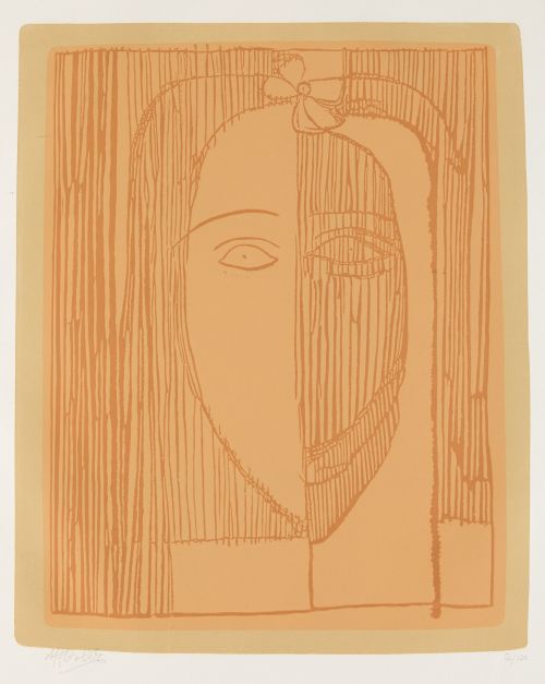 MANUEL  ÁNGELES ORTIZ, "Sin título", Grabado al linoleo