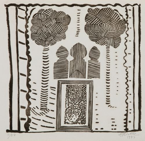 MANUEL  ÁNGELES ORTIZ, "Sin título", 1973, Aguafuerte sobre