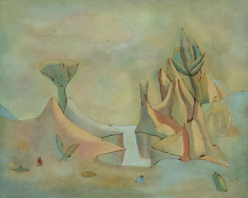 GABRIEL RIGO, "Atlántida", Óleo sobre lienzo