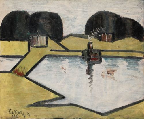 JOSÉ ANTONIO "GINÉS" PARRA MENCHON, "Paisaje", 1948-49, Óle