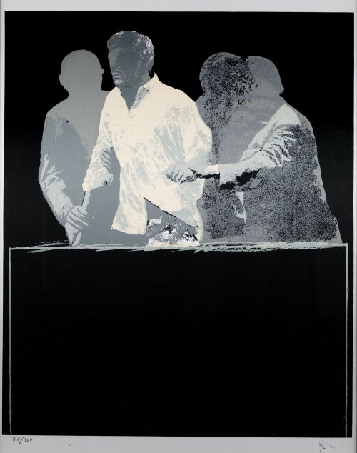 RAFAEL CANOGAR, "La detención", 1972, Serigrafía sobre pape
