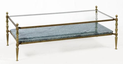 Mesa de café de latón dorado, España, S. XX