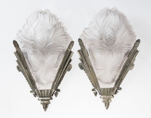 Pareja de apliques Art  Decó, Rafel & Valls, Barcelona, c.