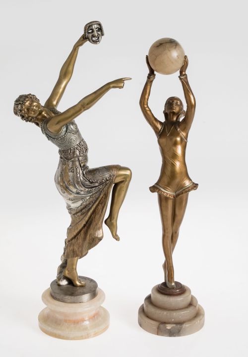 "Bailarina con balón" figura Art déco, c.1930