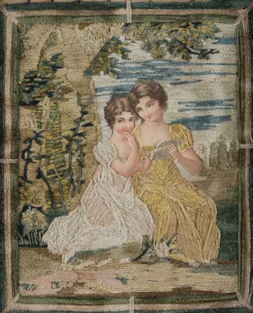 "Dos niñas leyendo en el campo". Posiblemente Francia S. XI