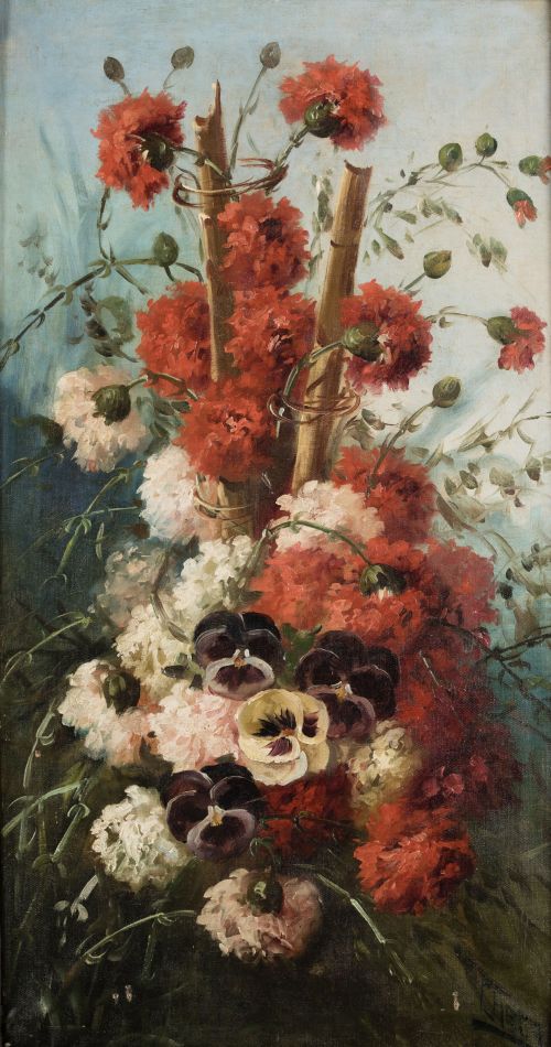 FERNANDO MARTÍNEZ CHECA , "Flores", Óleo sobre lienzo