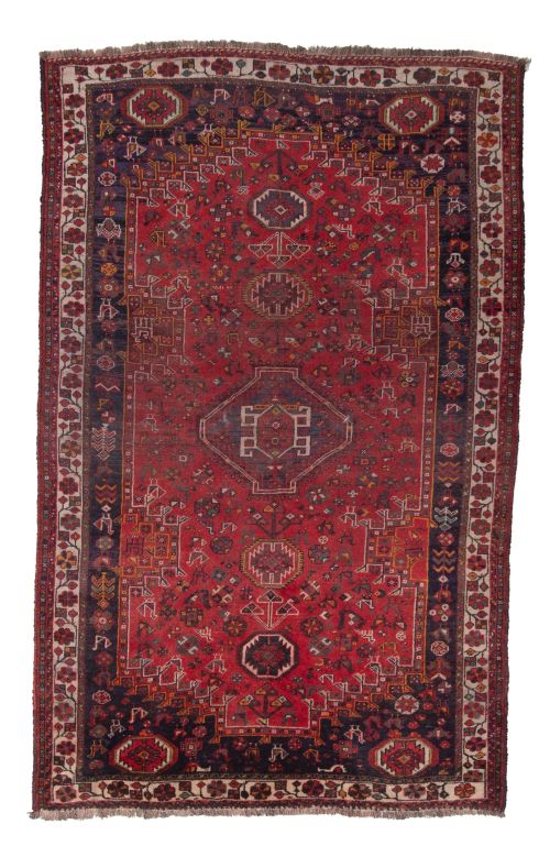 Alfombra persa de lana anudada a mano, S.XX