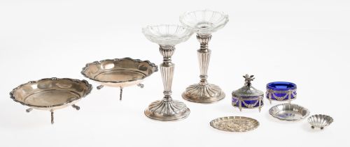 Pair of gallon-shaped candlesticks in Spanish 916 sterling