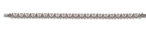 PULSERA RIVIERE DE DIAMANTES, EN ORO BLANCO